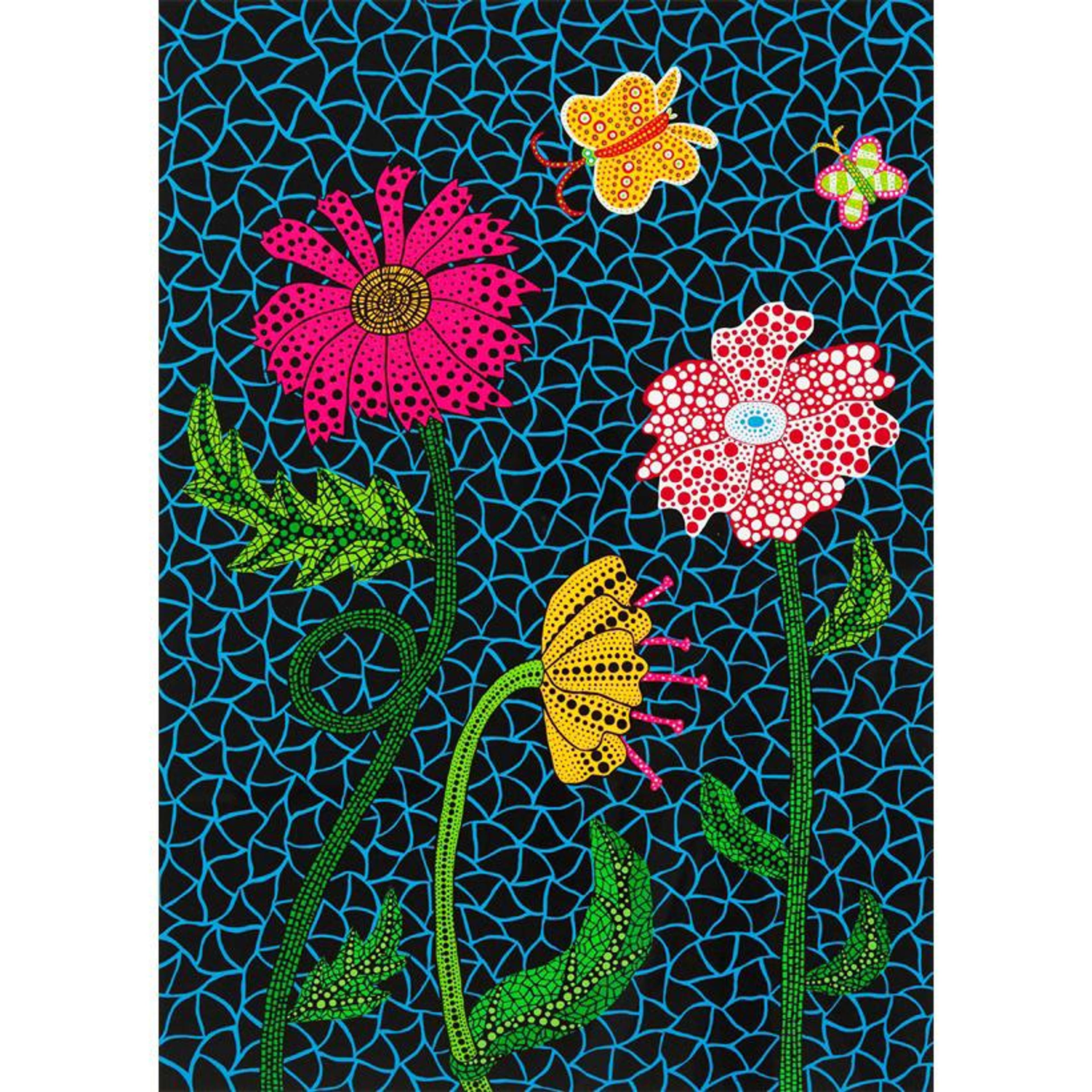 Flowers, Kusama 309 - Signed Print by Yayoi Kusama 2002 - MyArtBroker