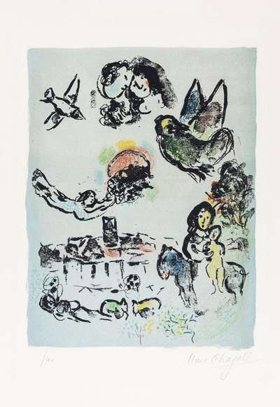 Nocturne à Vence - Signed Print by Marc Chagall 1963 - MyArtBroker