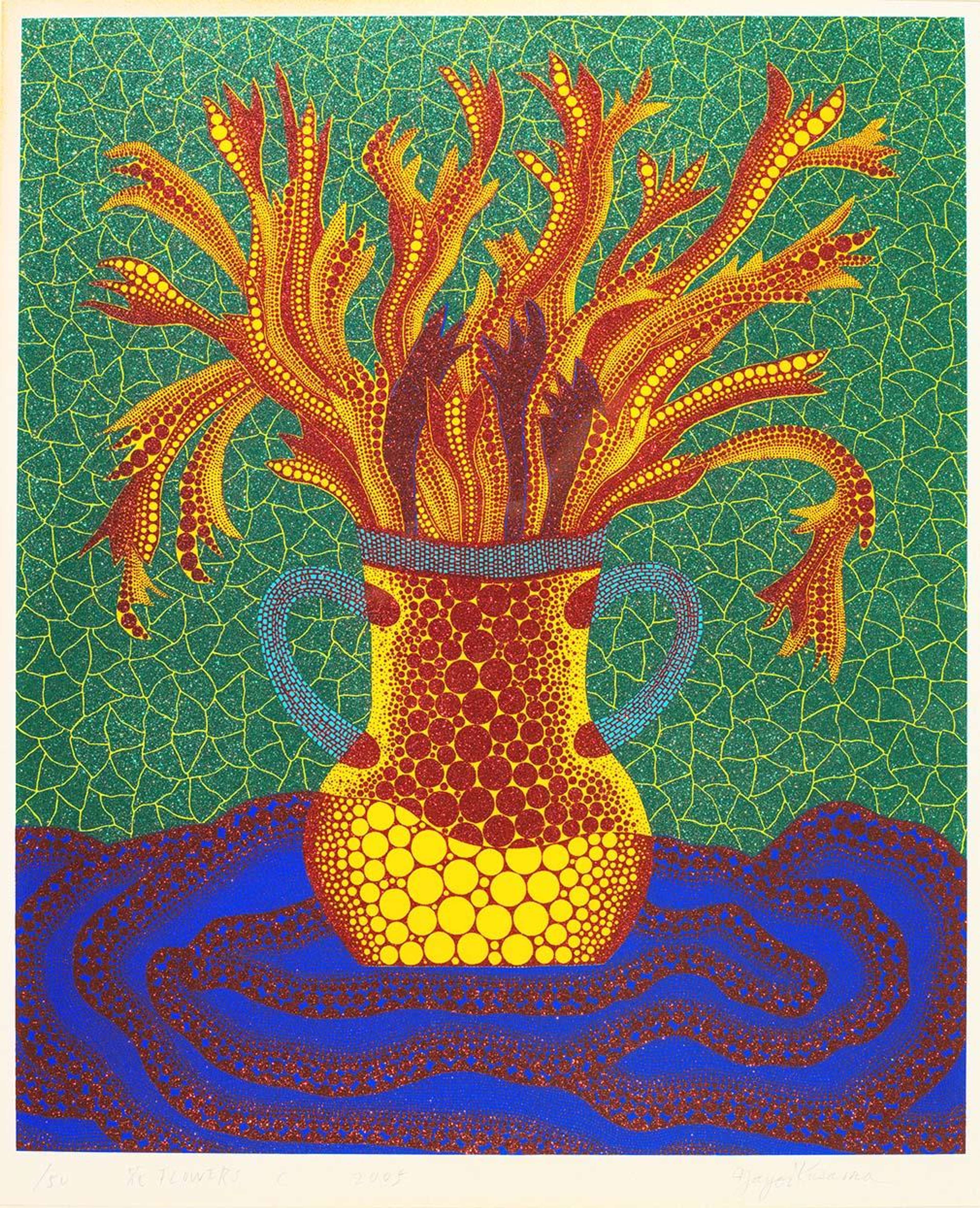 Flowers C - Signed Print by Yayoi Kusama 2005 - MyArtBroker