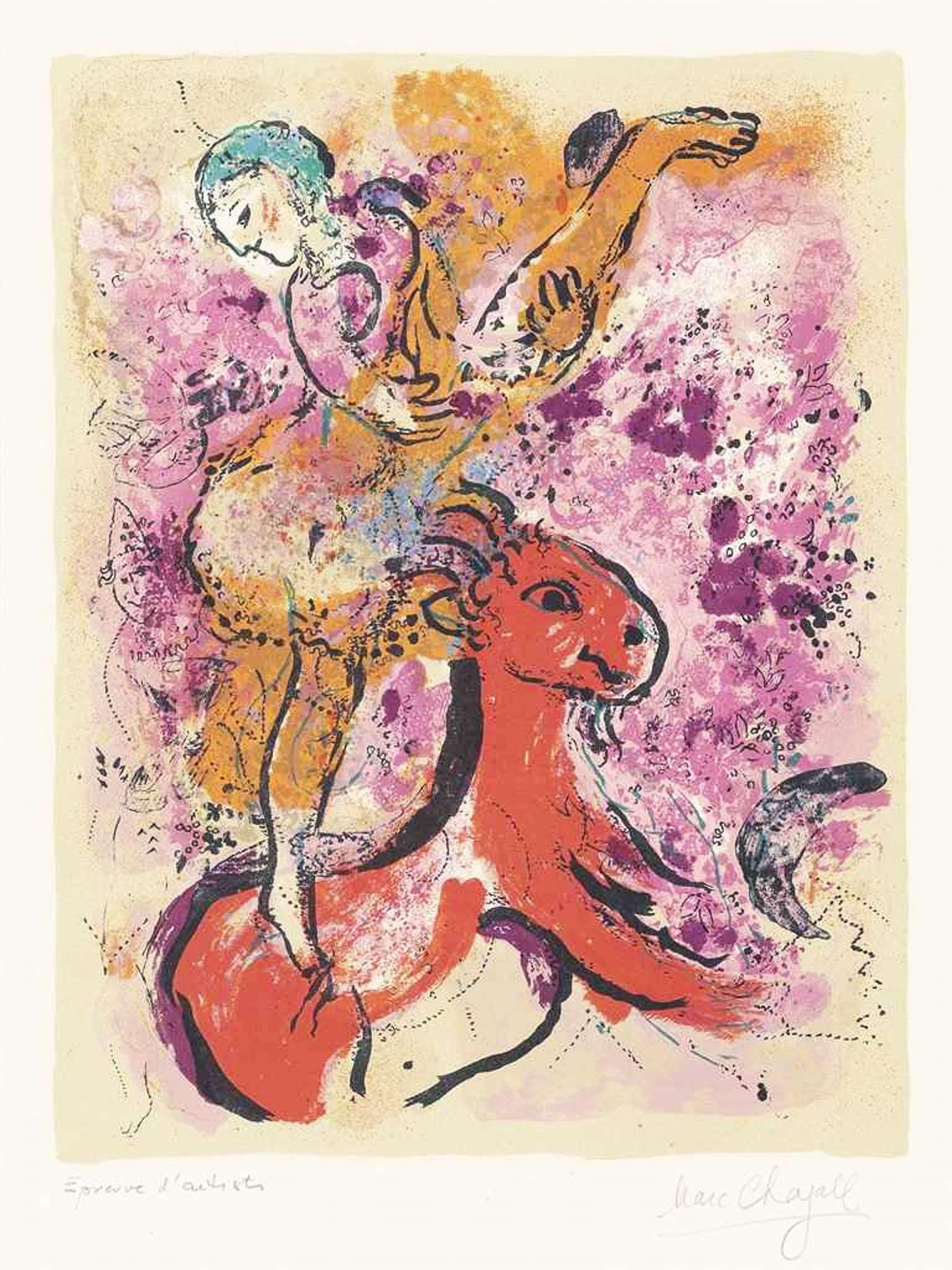 L'Écuyère Au Cheval Rouge - Signed Print by Marc Chagall 1957 - MyArtBroker