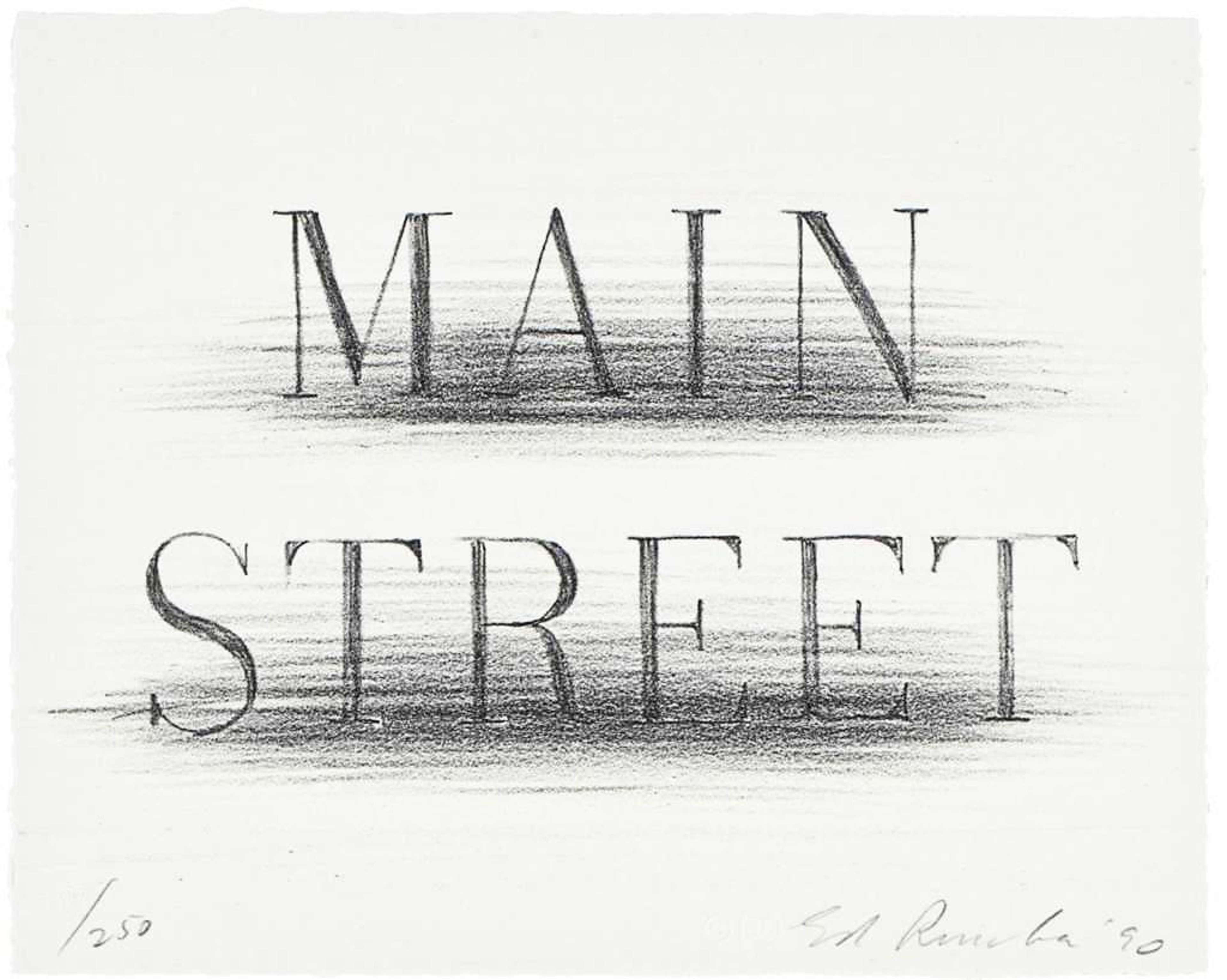 Main Street - Signed Print by Ed Ruscha 1990 - MyArtBroker