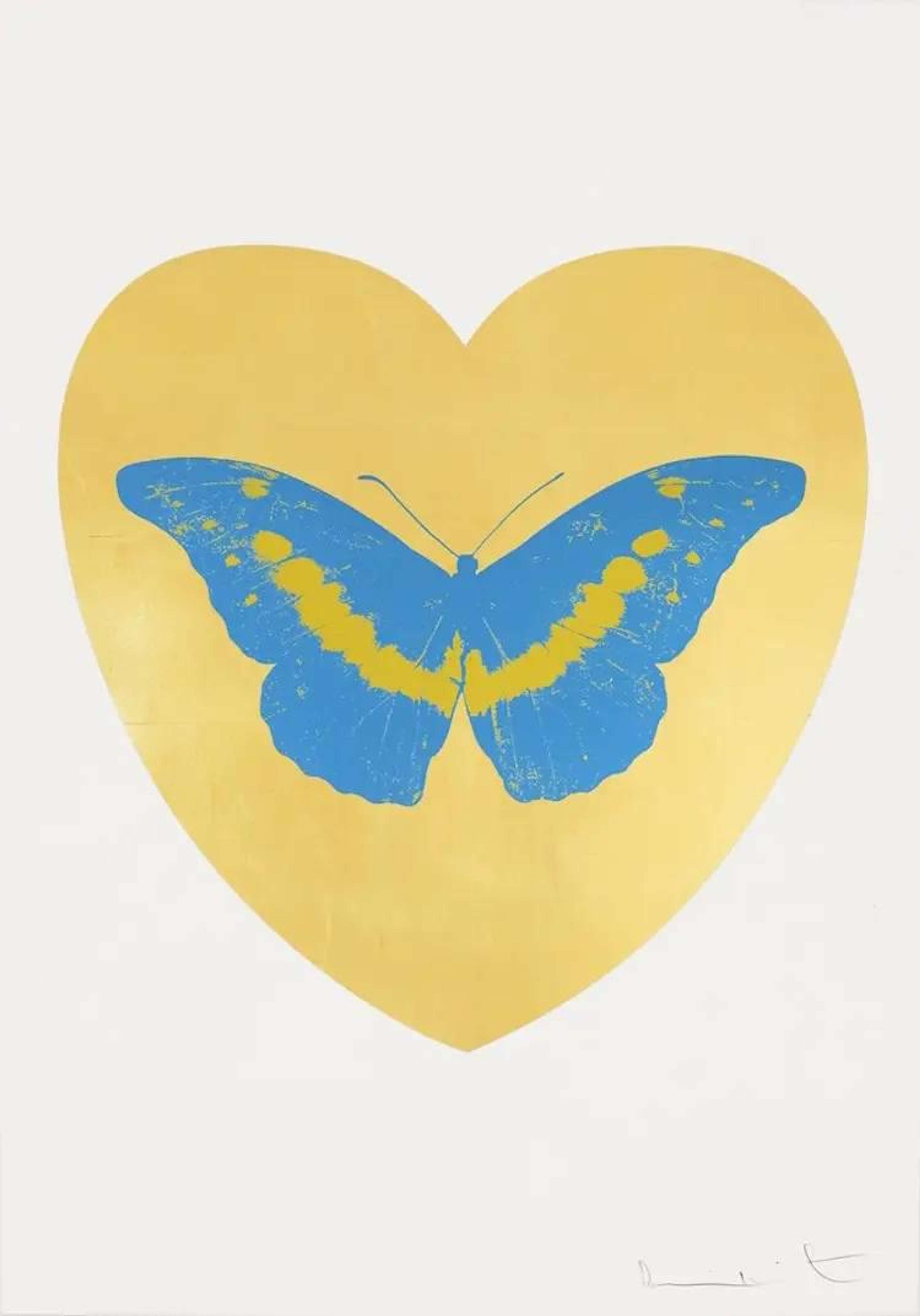 I Love You (gold leaf, turquoise, oriental gold) - Signed Print by Damien Hirst 2015 - MyArtBroker