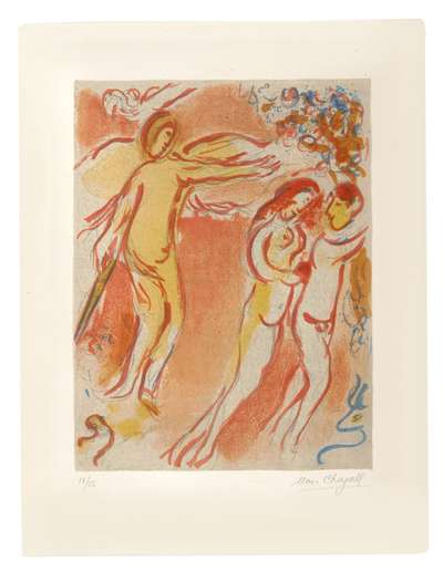 Adam Et Eve Chasses Du Paradis Terrestre - Signed Print by Marc Chagall 1960 - MyArtBroker