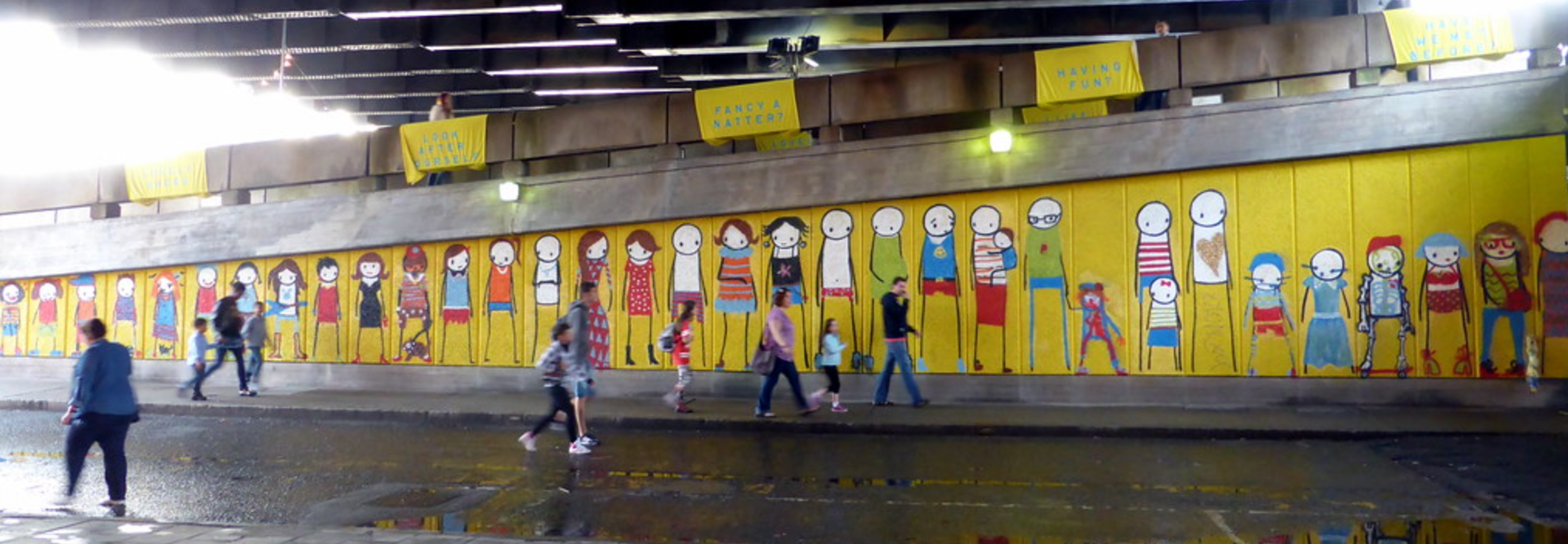 Hungerford Bridge Mural by STIK