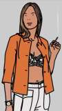 Julian Opie: Ruth Smoking 1 - Signed Print