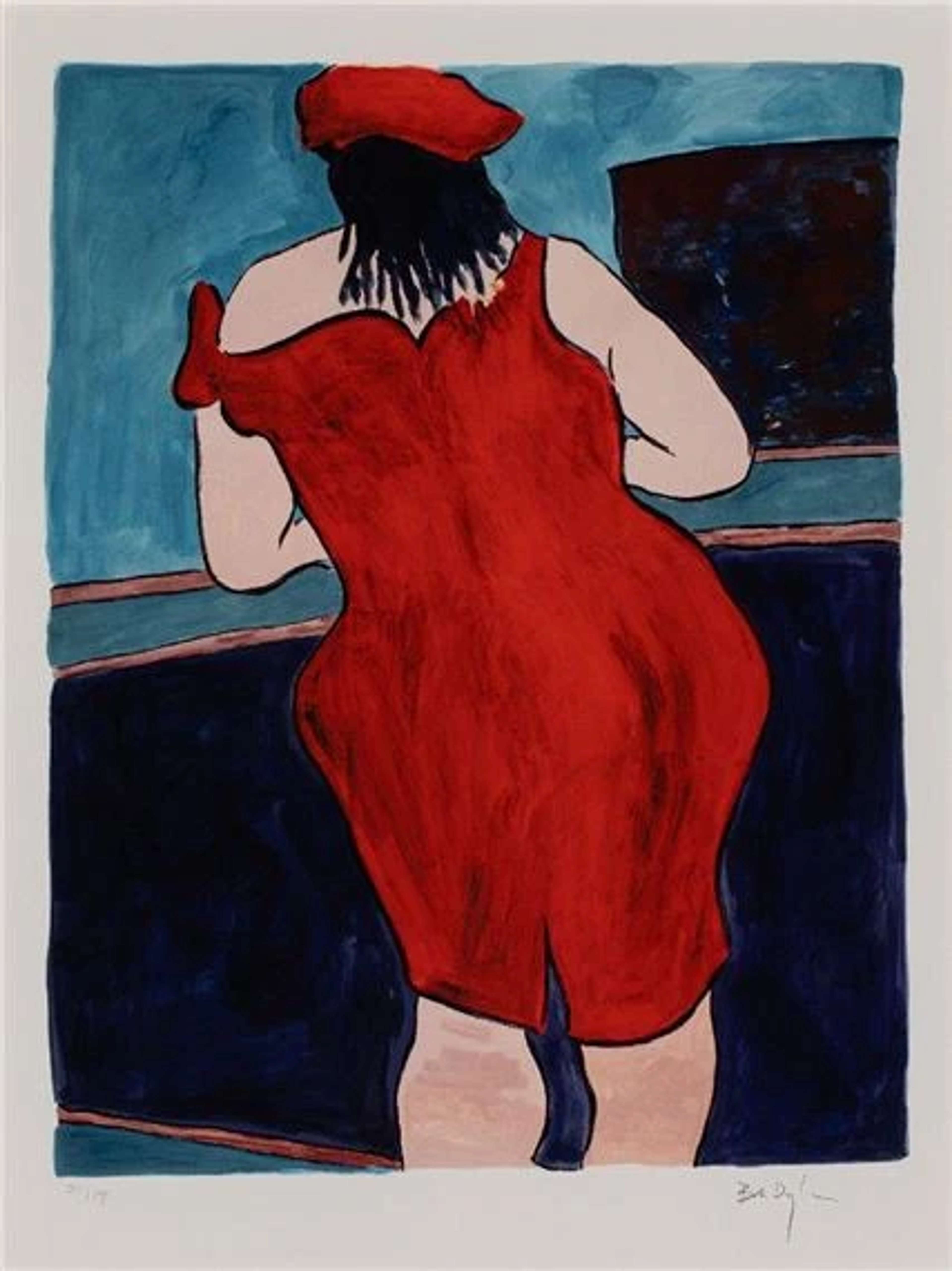 Woman In Red Lion Pub  © Bob Dylan 2008 - MyArtBroker