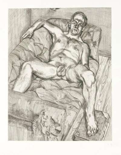 Man Posing - Signed Print by Lucian Freud 1985 - MyArtBroker