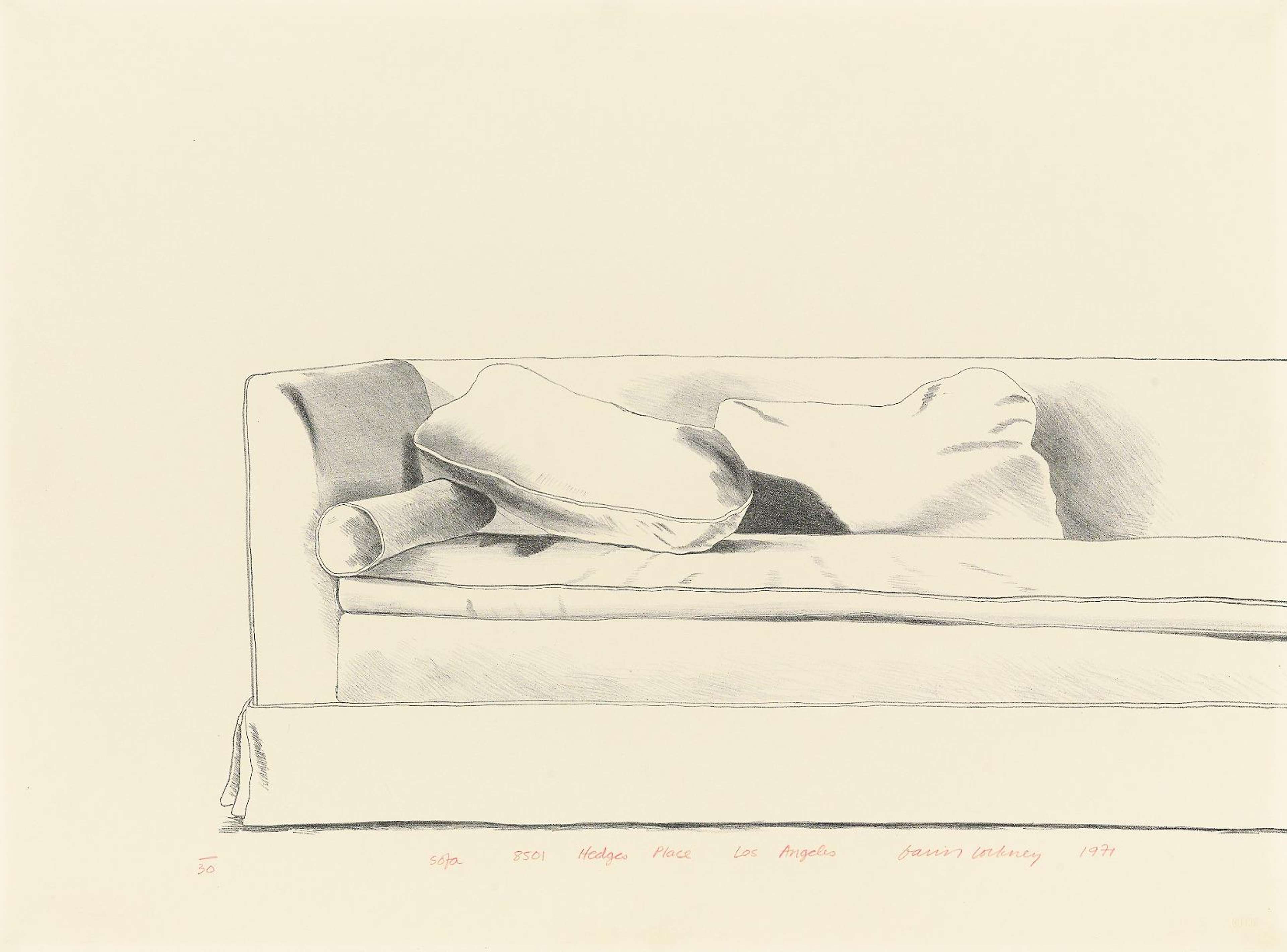 Sofa 8501 Hedges Place - Signed Print by David Hockney 1971 - MyArtBroker