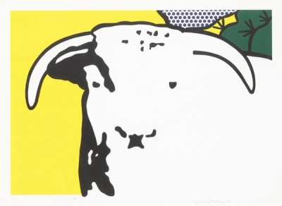 Bull Head I - Signed Mixed Media by Roy Lichtenstein 1973 - MyArtBroker