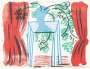 David Hockney: Still Life With Curtains And Two Red Chairs And Table - Signed Print