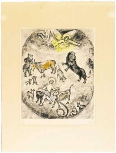 Reconciliation Of All The Creatures (La Bible) - Signed Print by Marc Chagall 1958 - MyArtBroker