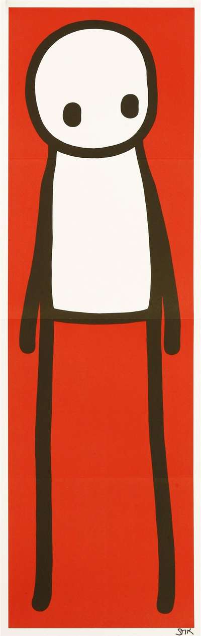 Standing Figure (red) - Signed Print by Stik 2015 - MyArtBroker