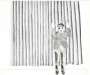 David Hockney: Figure By A Curtain - Signed Print