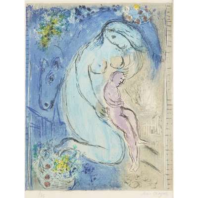 Quai Aux Fleurs - Signed Print by Marc Chagall 1954 - MyArtBroker