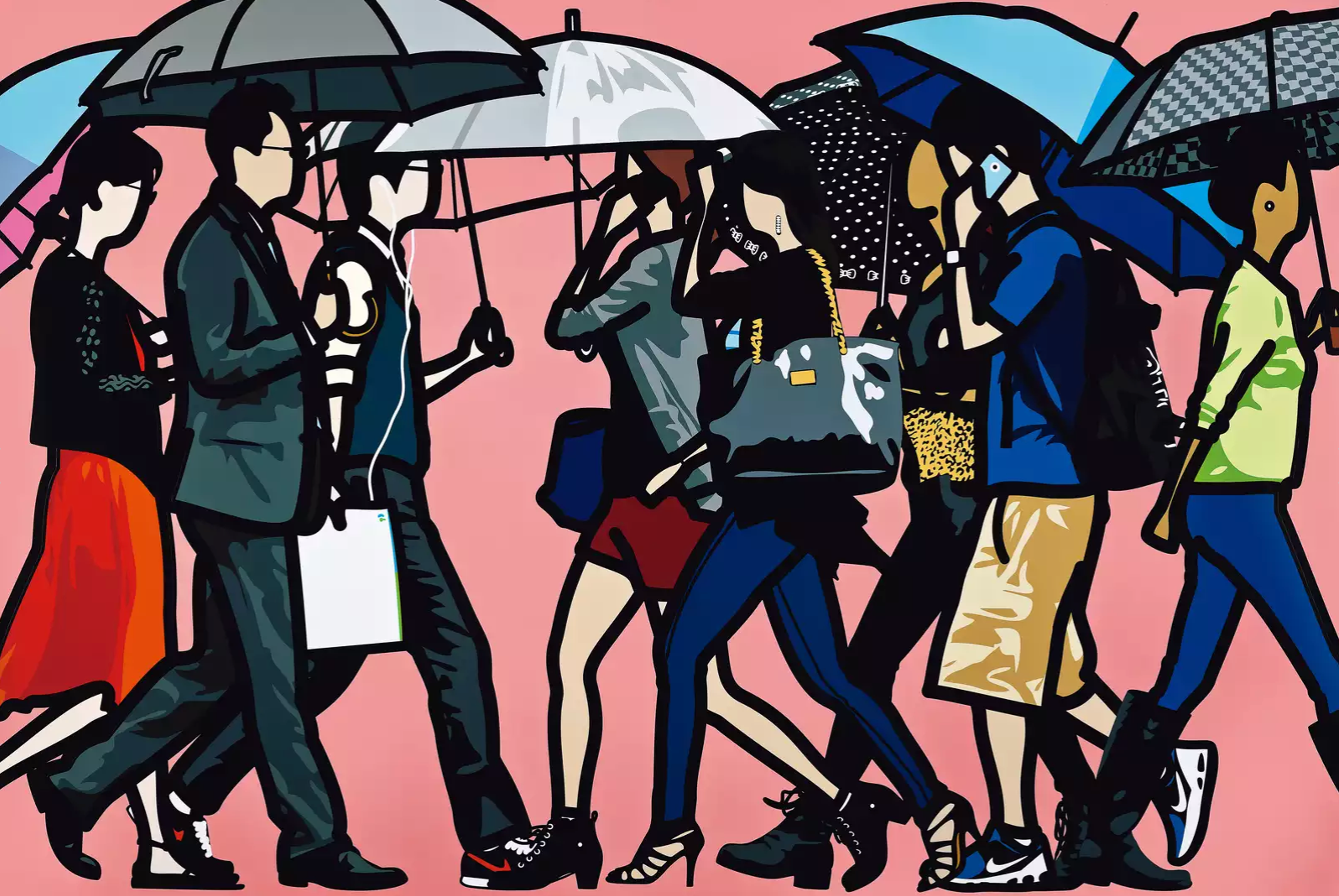 Walking in Sadang-dong in the rain by Julian Opie