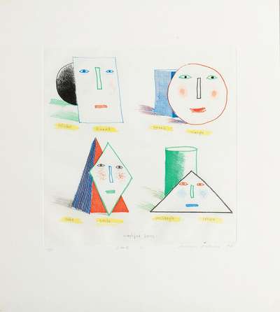 Simplified Faces (State II) - Signed Print by David Hockney 1973 - MyArtBroker