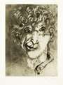 Marc Chagall: Autoportrait Le Grimace - Signed Print