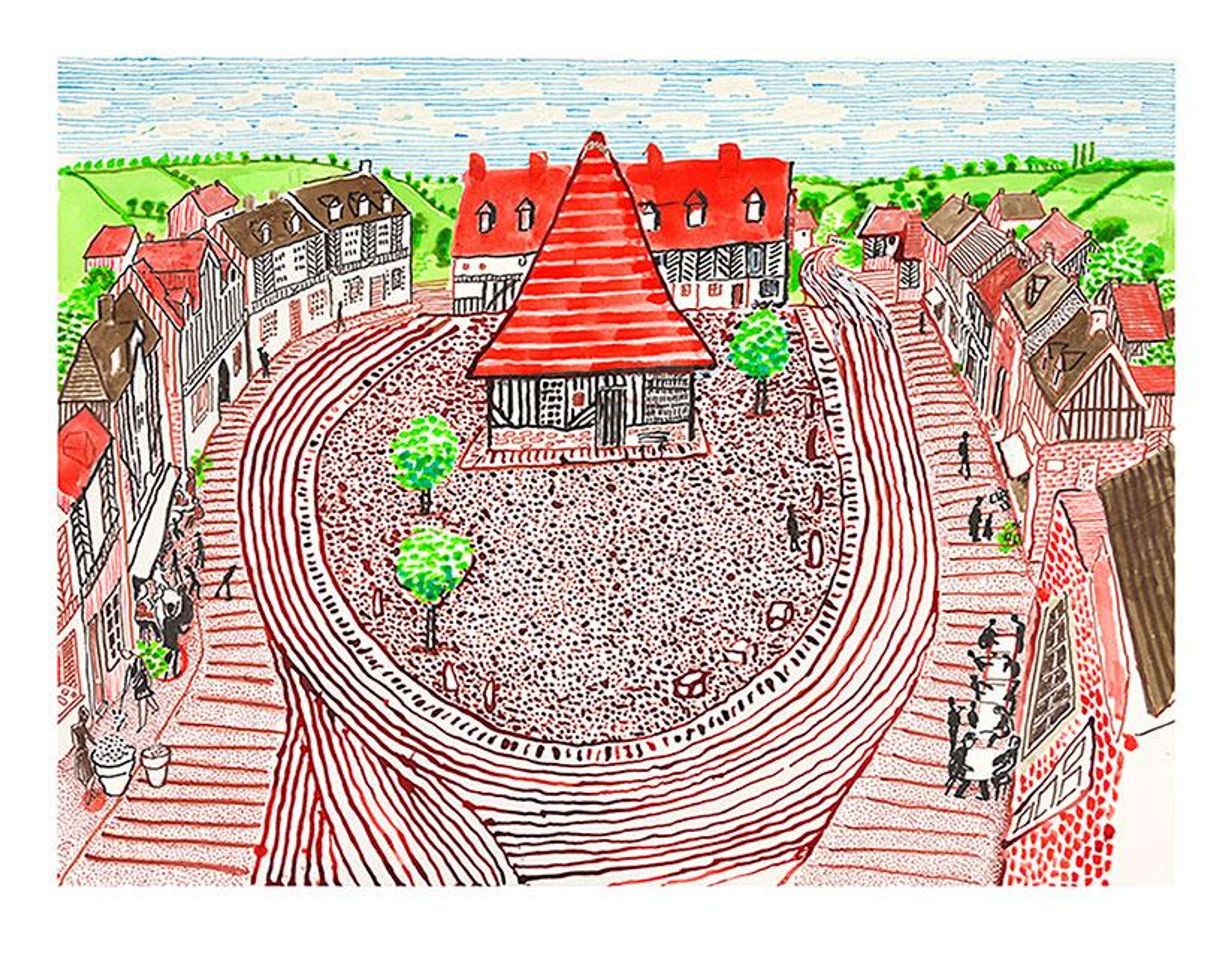 Beuvron En Auge Panorama by David Hockney