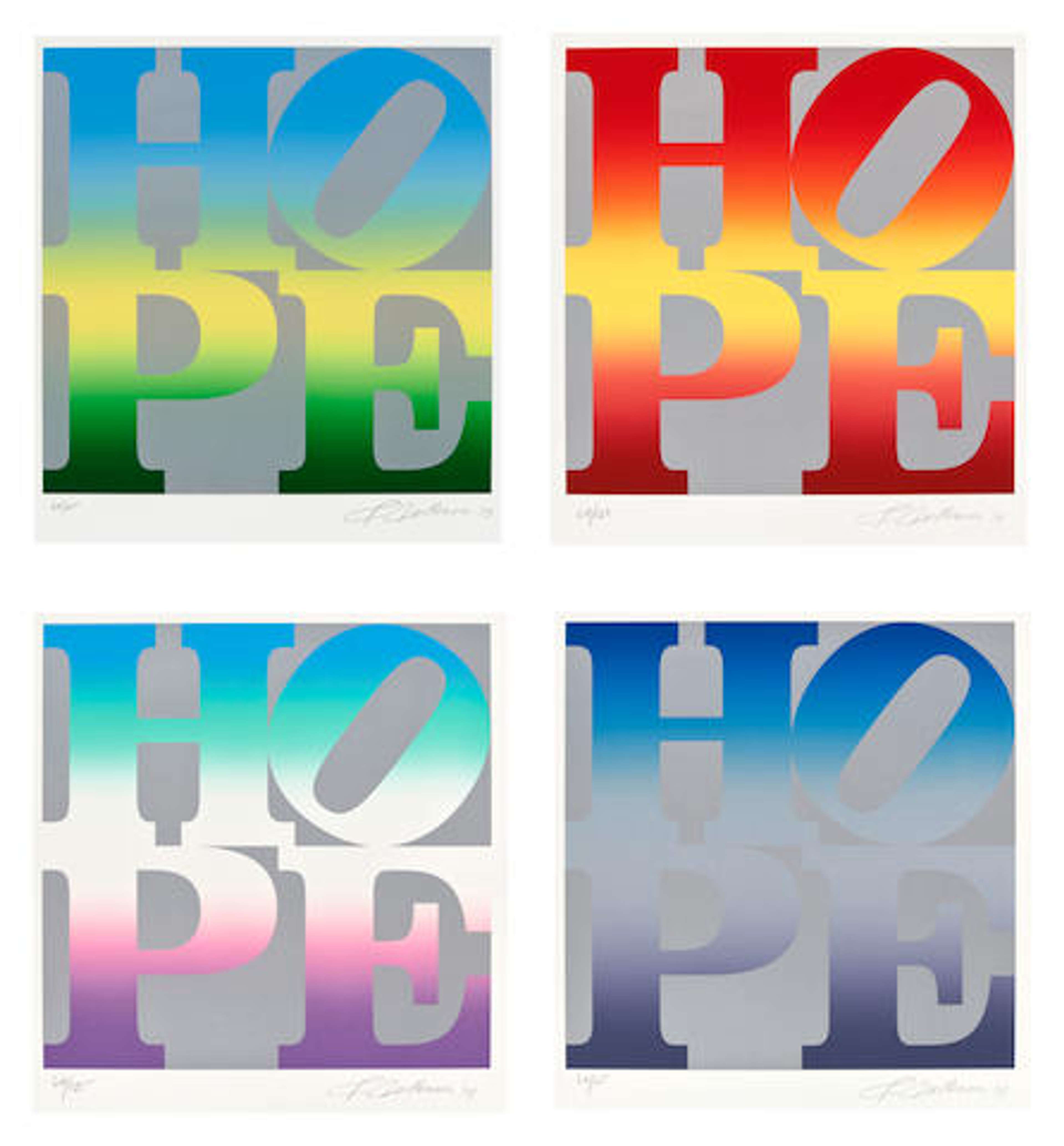 Seasons Of Hope (Silver) (complete set) - Signed Print by Robert Indiana 2012 - MyArtBroker