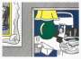 Roy Lichtenstein: Two Paintings: Green Lamp - Signed Mixed Media