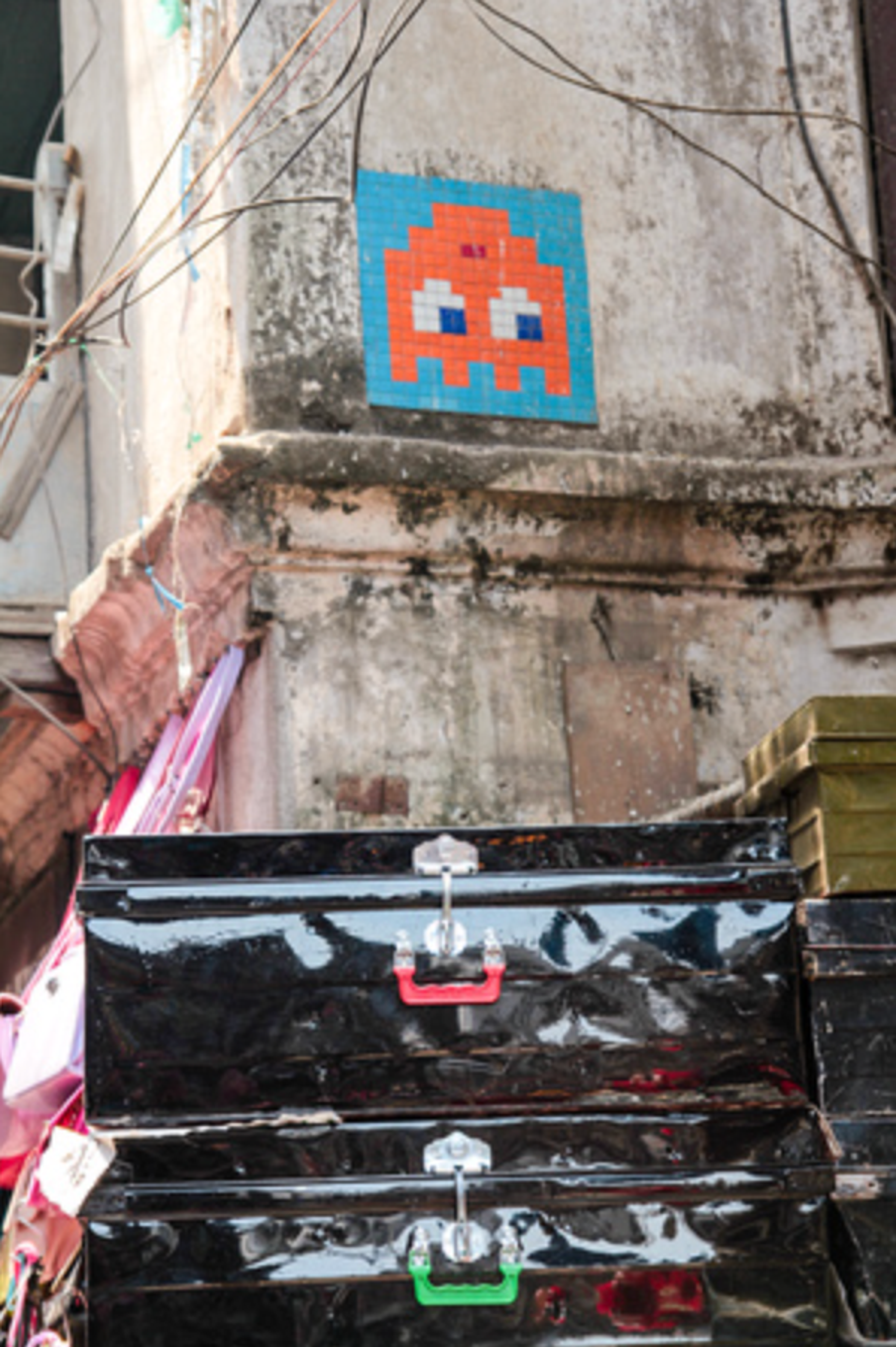 Mosaic in Ason Chowk, Kathmandu by Invader