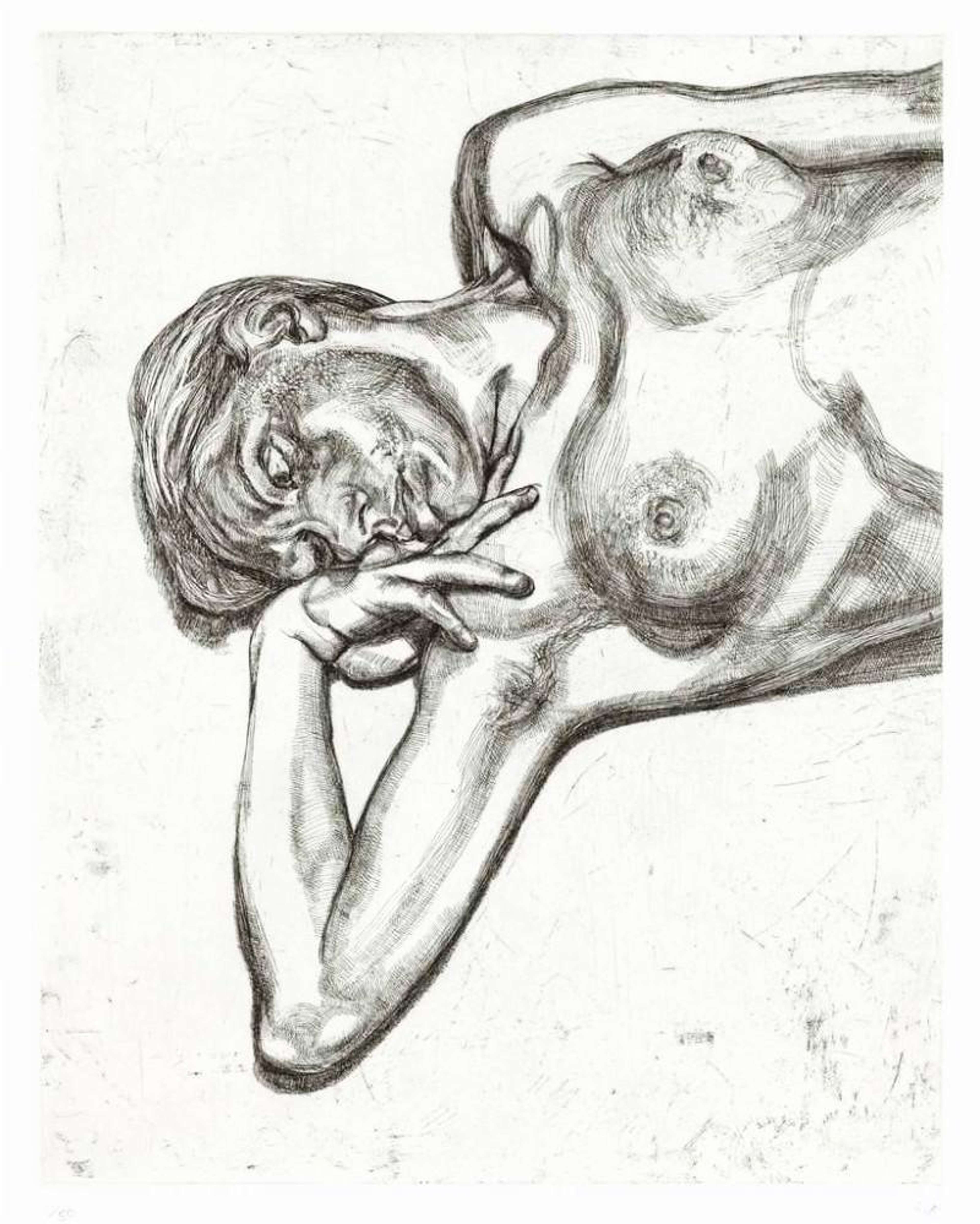 Head And Shoulders Of Girl - Signed Print by Lucian Freud 1990 - MyArtBroker