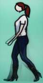 Julian Opie: Tina Walking - Signed Mixed Media