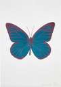 Damien Hirst: The Souls I (turquoise, blind impression, loganberry pink) - Signed Print