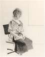 David Hockney: Celia Seated In An Office Chair (black state) - Signed Print