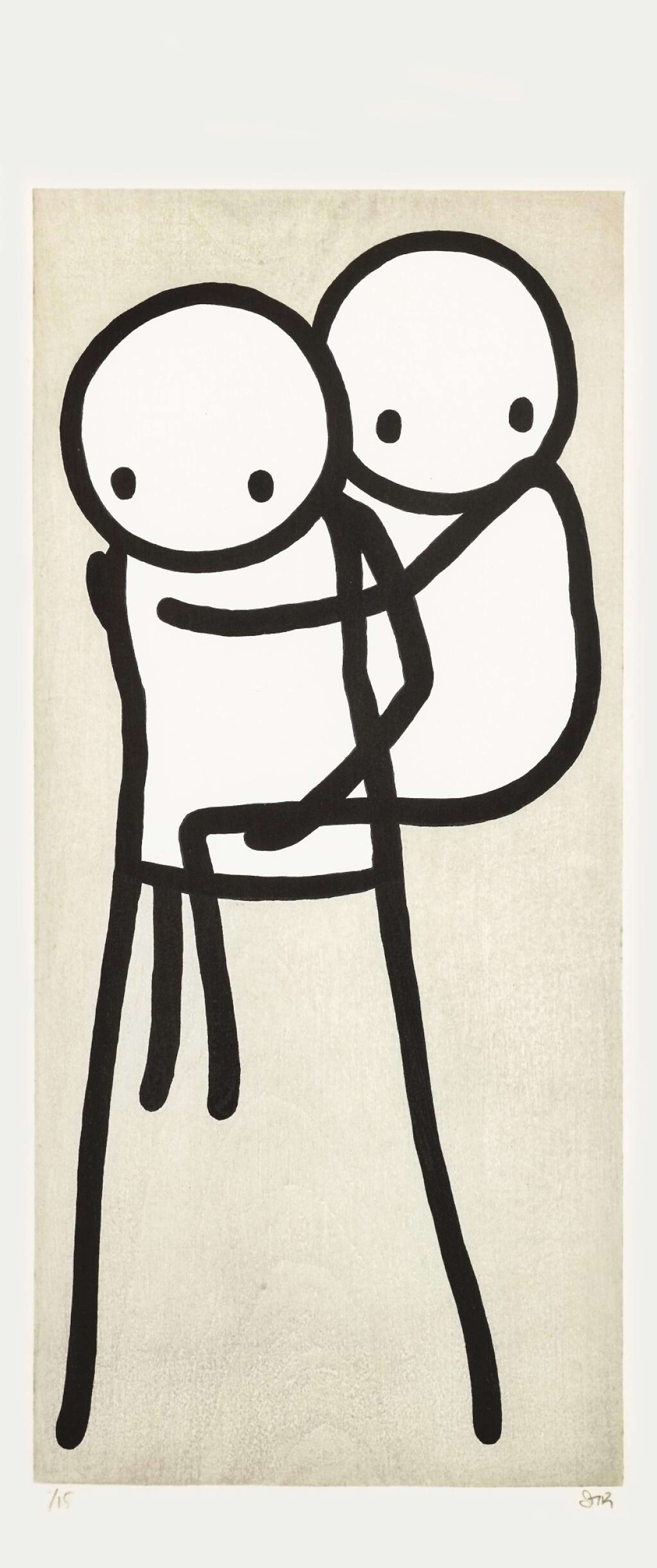 Onbu (grey) - Signed Print by Stik 2013 - MyArtBroker