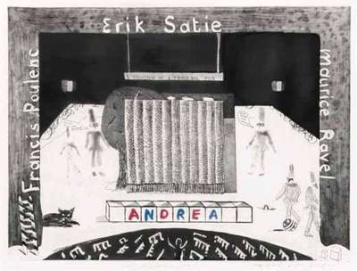 A Souvenir Of A Triple Bill For Andrea Velis - Signed Print by David Hockney 1982 - MyArtBroker