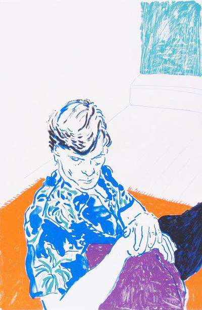 Joe With Green Window - Signed Print by David Hockney 1980 - MyArtBroker