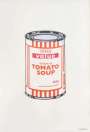 Banksy: Soup Can (white, orange and raspberry) - Signed Print