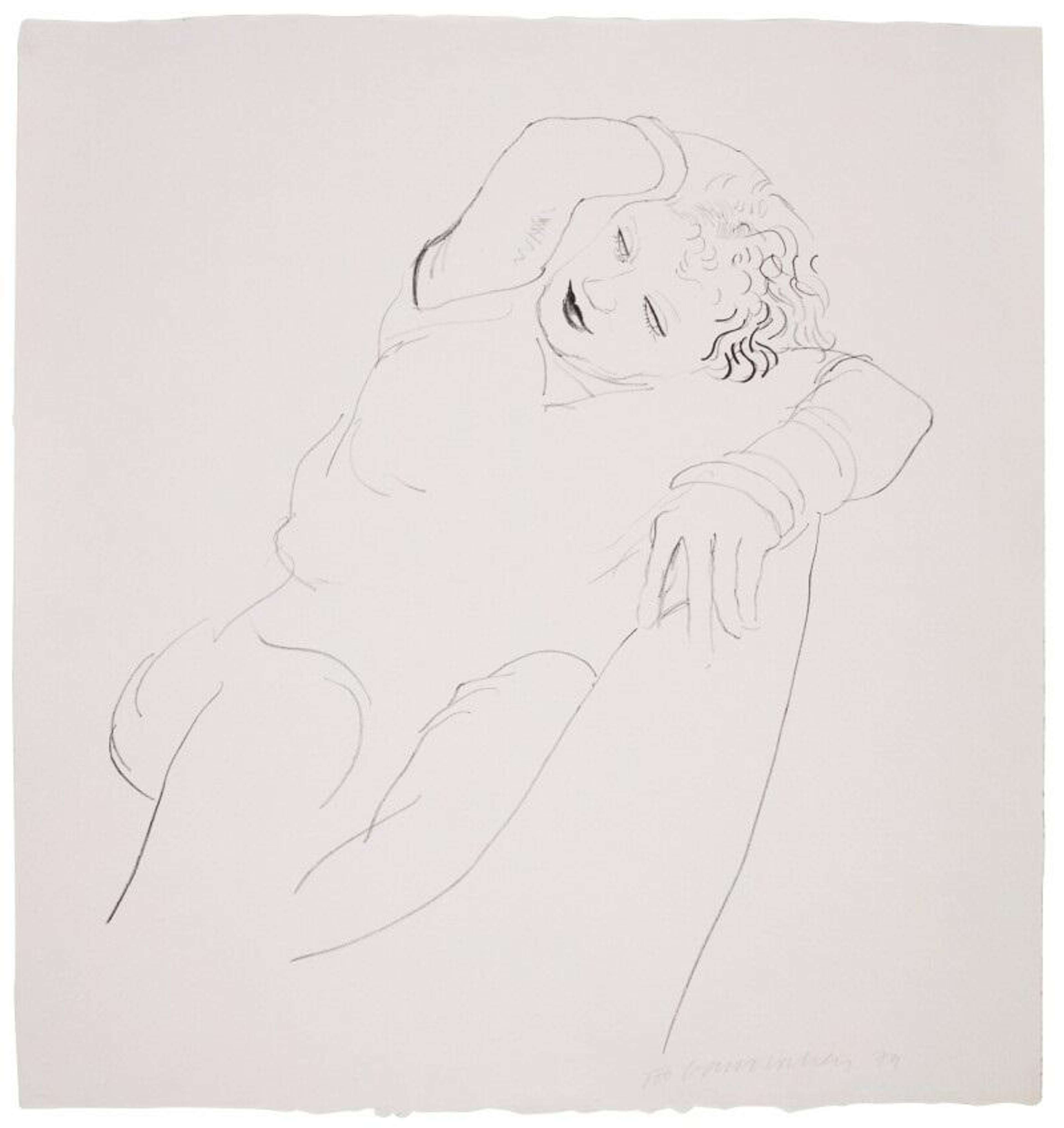 Celia Reclining - Signed Print by David Hockney 1979 - MyArtBroker