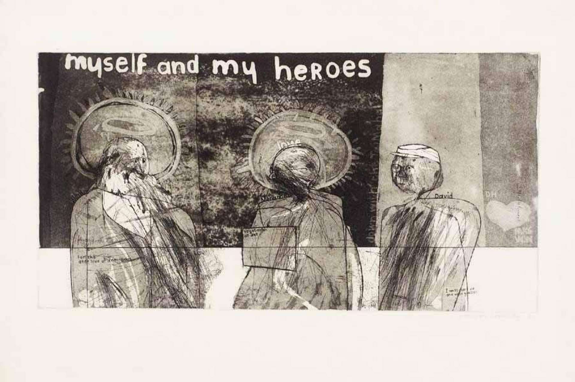 Myself And My Heroes - Signed Print by David Hockney 1961 - MyArtBroker