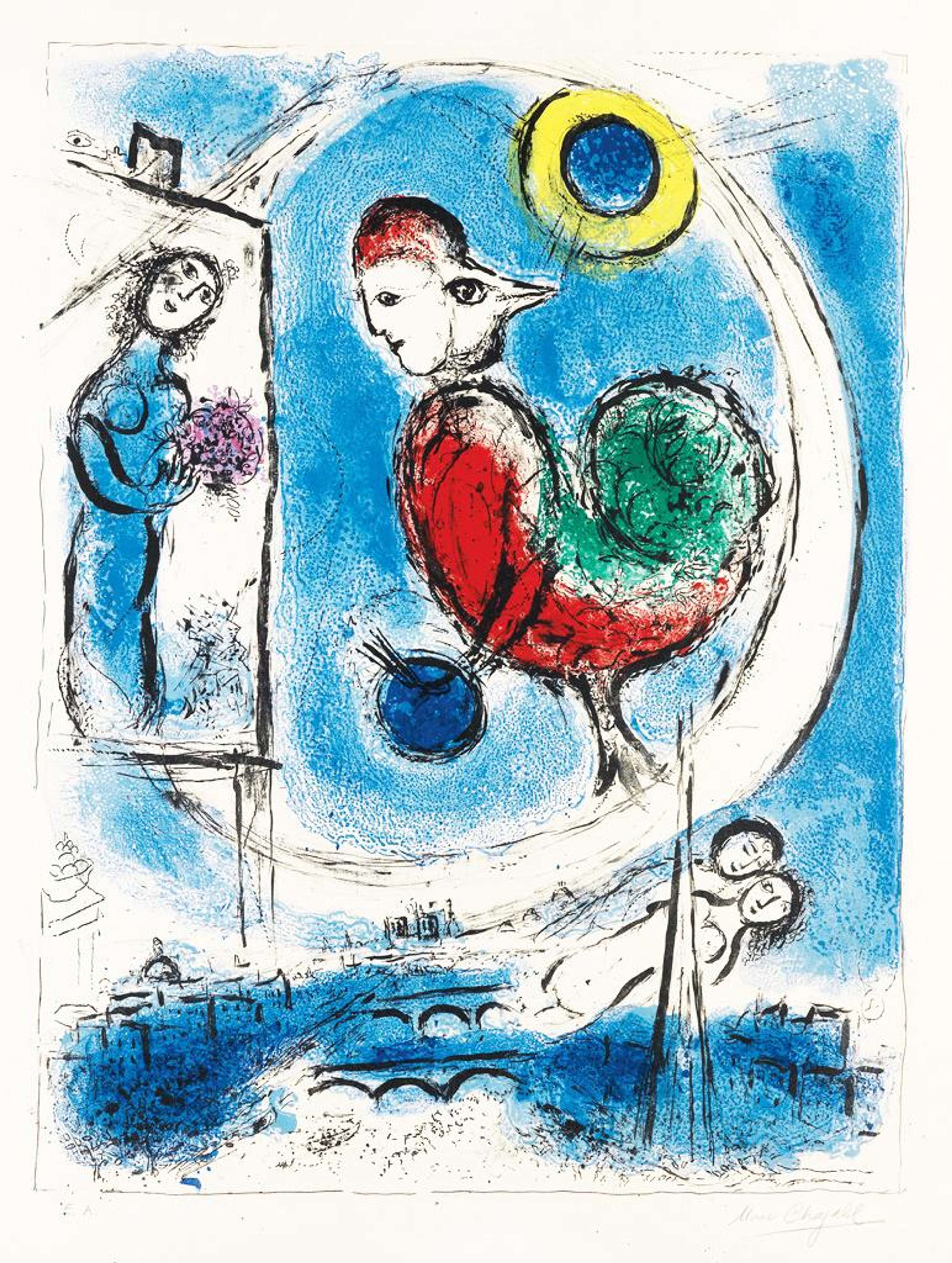 Le Coq Sur Paris - Signed Print by Marc Chagall 1958 - MyArtBroker