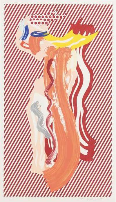 Nude - Signed Mixed Media by Roy Lichtenstein 1989 - MyArtBroker