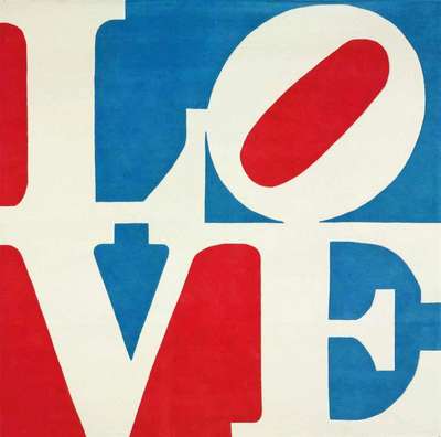 Chosen Love (white, red and blue) - Wool by Robert Indiana 1995 - MyArtBroker