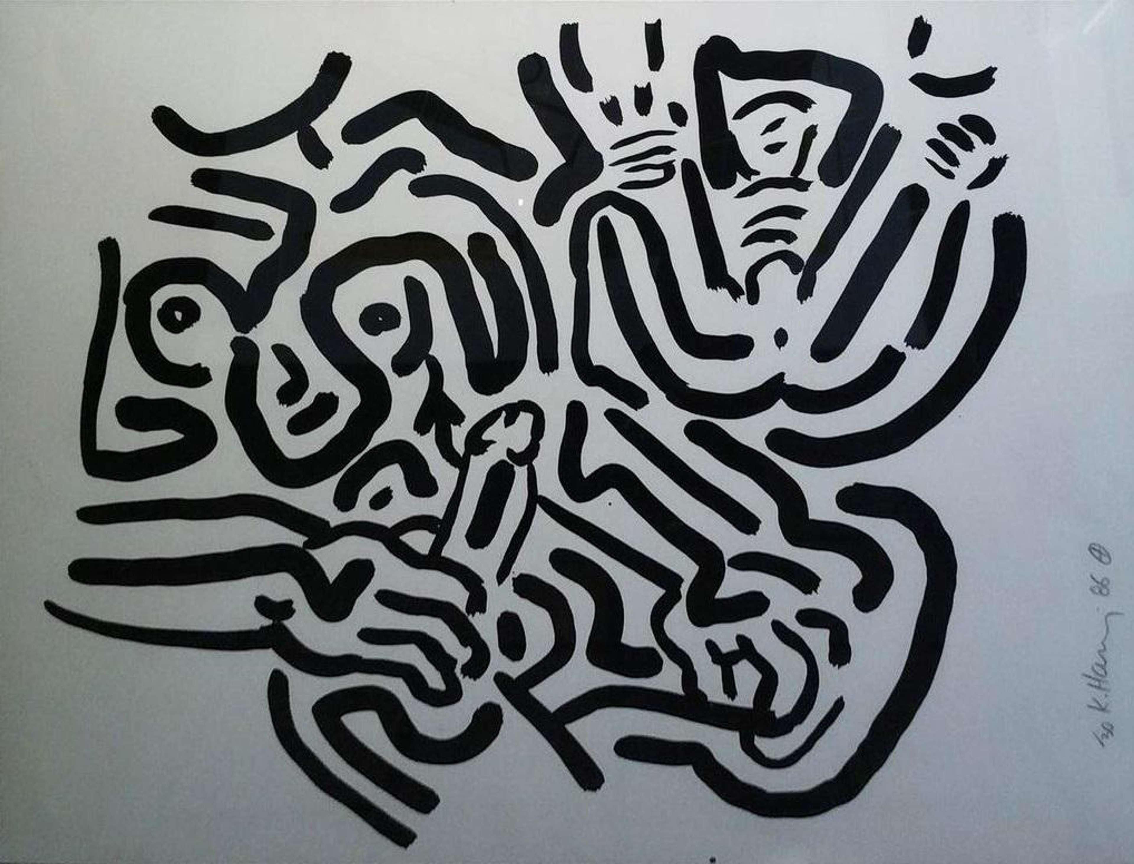 Bad Boys 3 - Signed Print by Keith Haring 1986 - MyArtBroker