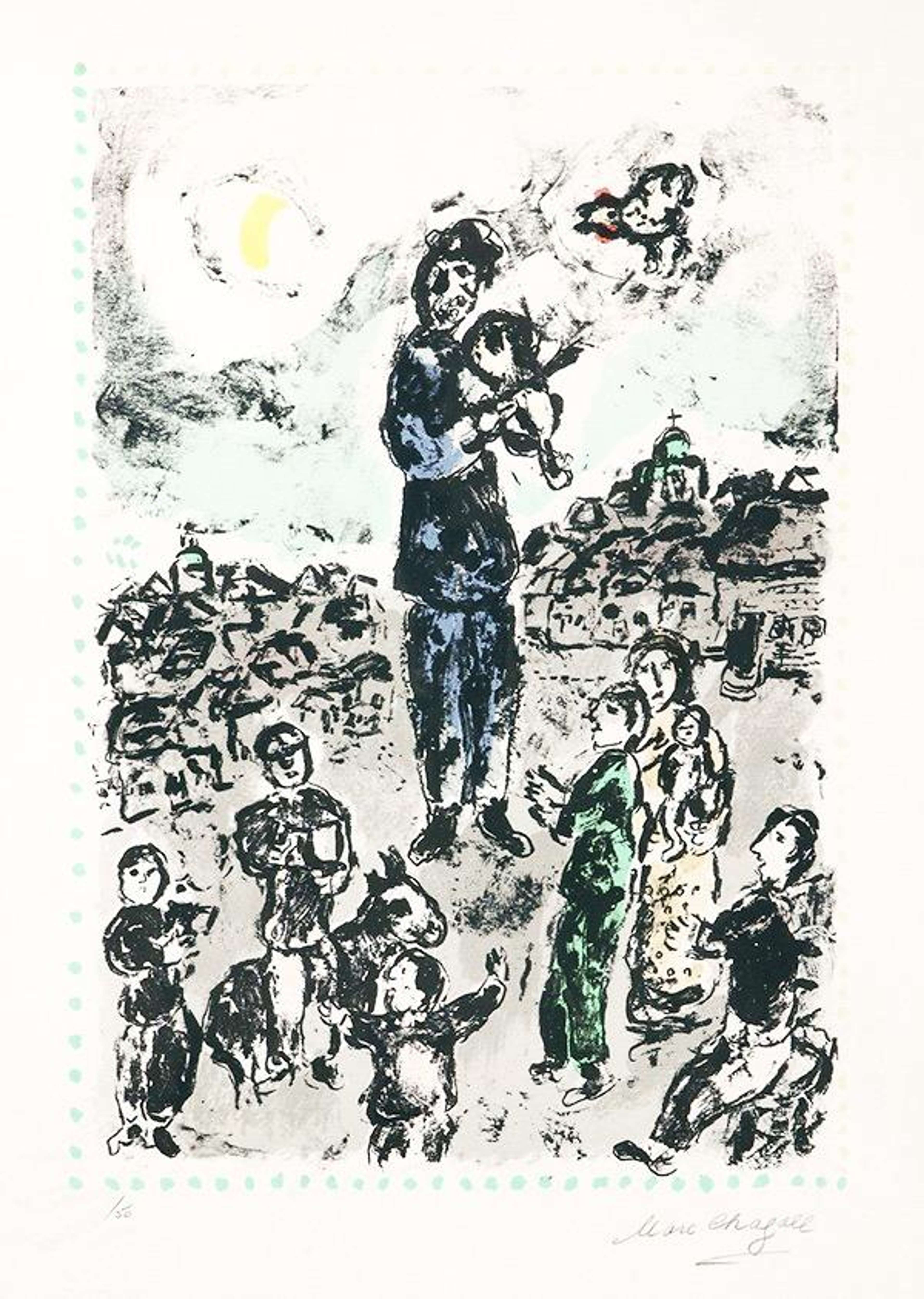 Concert In The Square - Signed Print by Marc Chagall 1983 - MyArtBroker