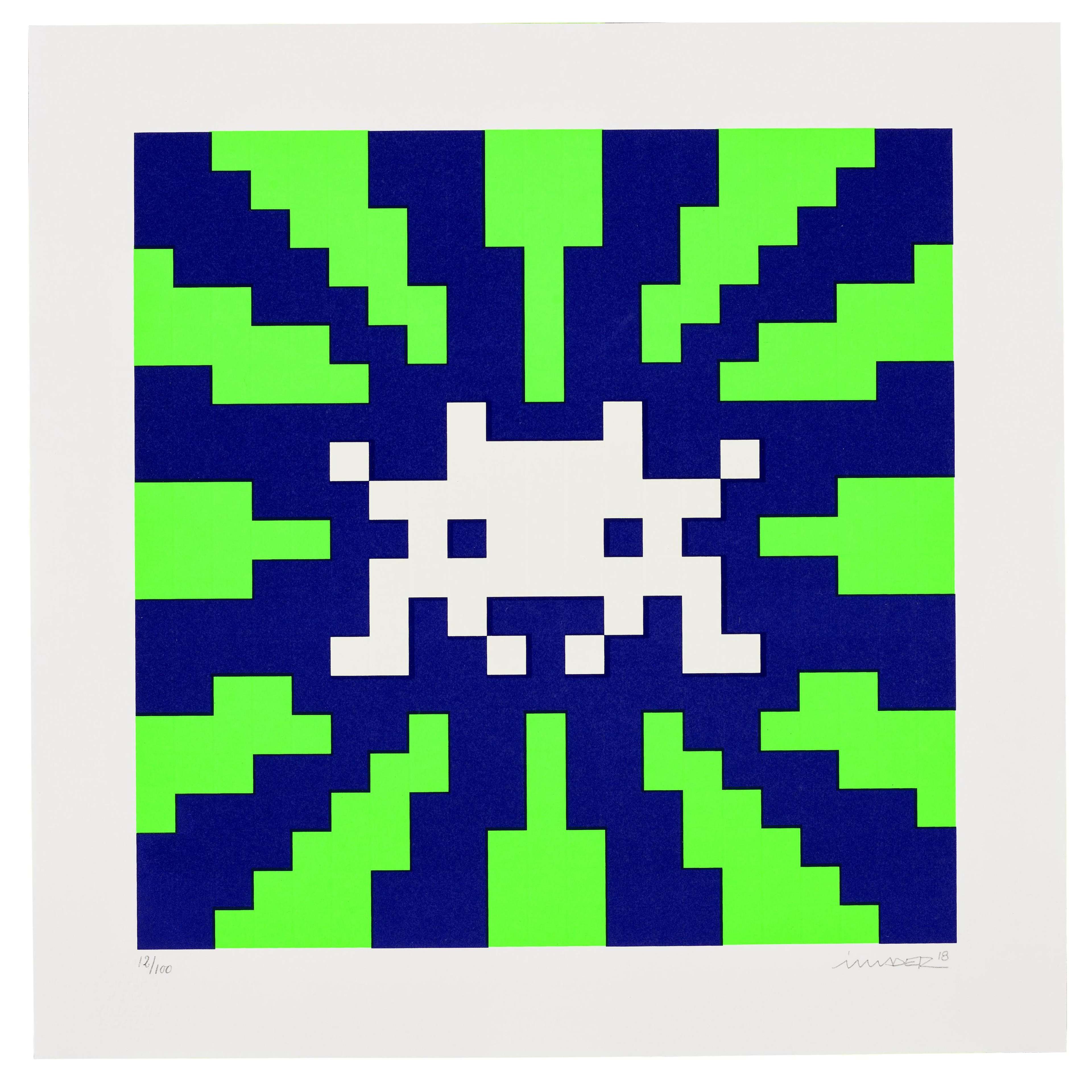 Sunset (blue and green) - Signed Print by Invader 2018 - MyArtBroker