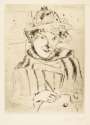 Marc Chagall: Self Portrait With Decorated Hat - Signed Print