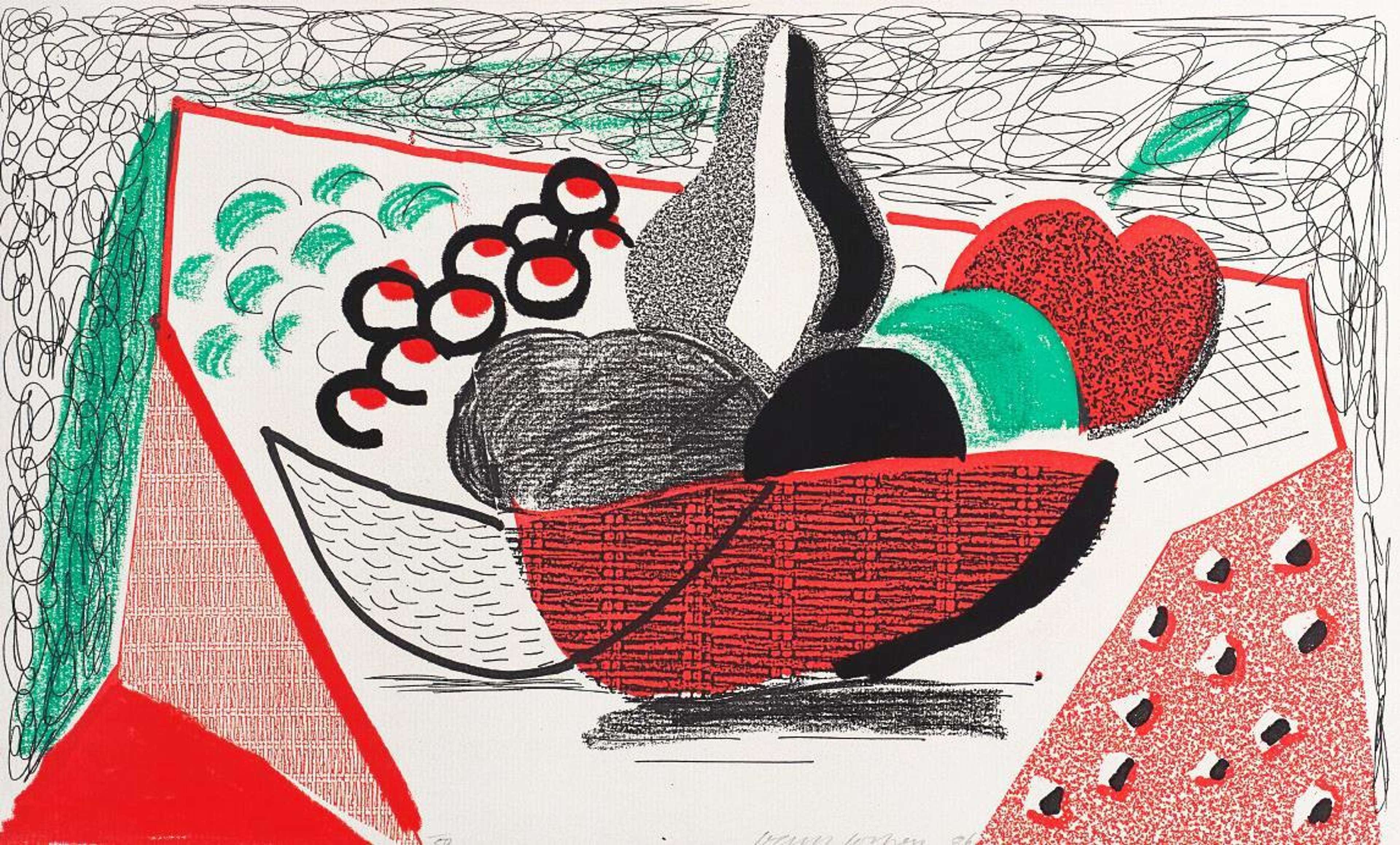 Apples, Pears, Grapes, May 1986 by David Hockney - MyArtBroker