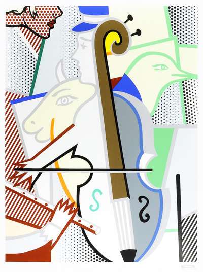 Cubist Cello - Signed Print by Roy Lichtenstein 1997 - MyArtBroker