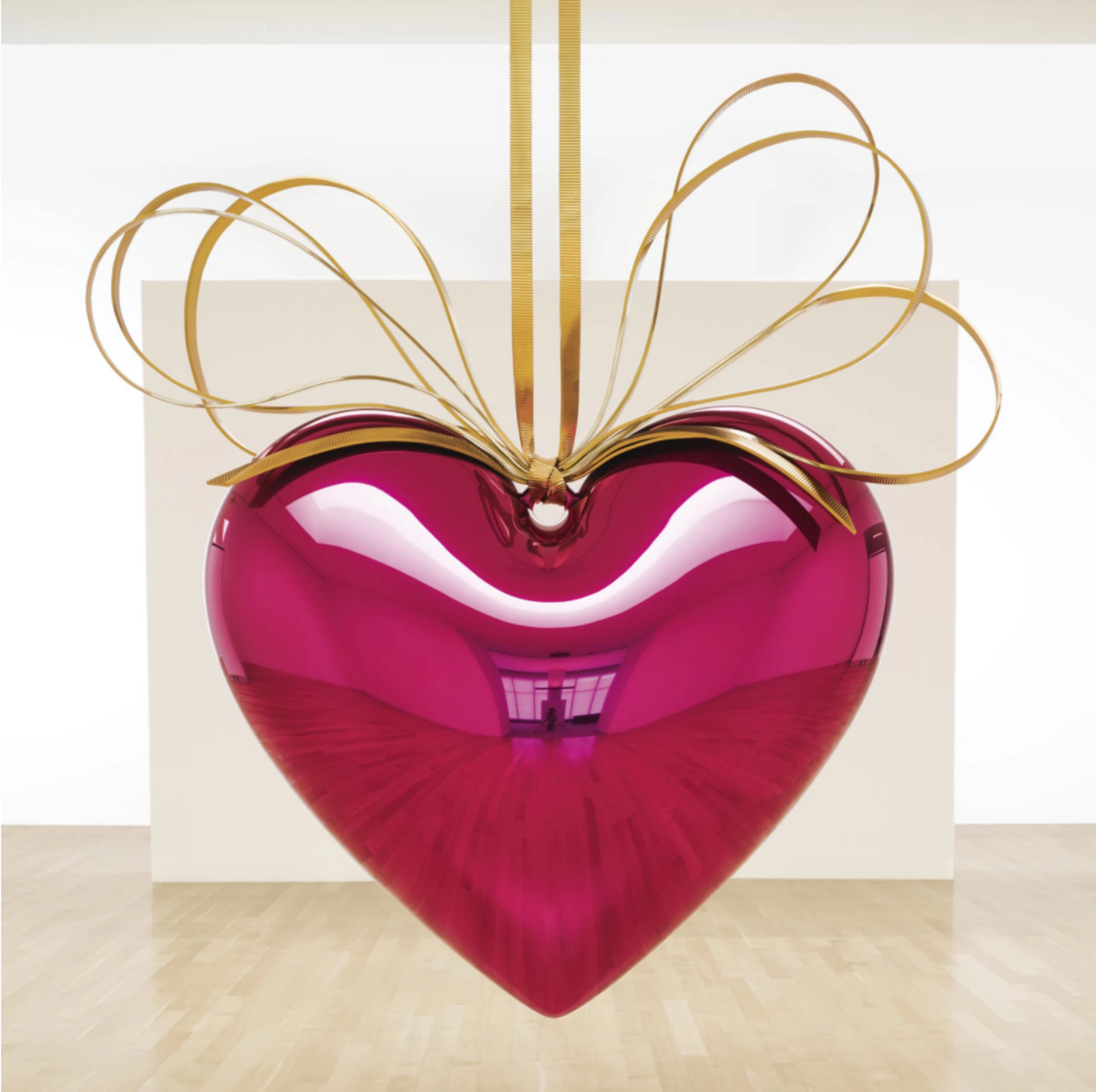 Hanging Heart (Magenta/Gold) by Jeff Koons