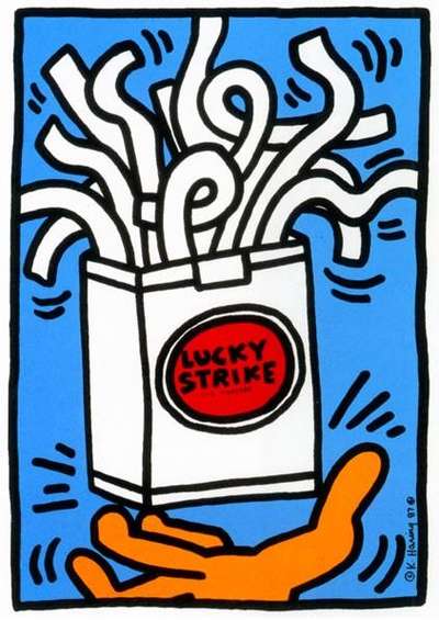 Lucky Strike (blue, white) - Signed Print by Keith Haring 1987 - MyArtBroker
