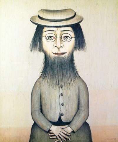 Woman With Beard - Signed Print by L. S. Lowry 1975 - MyArtBroker