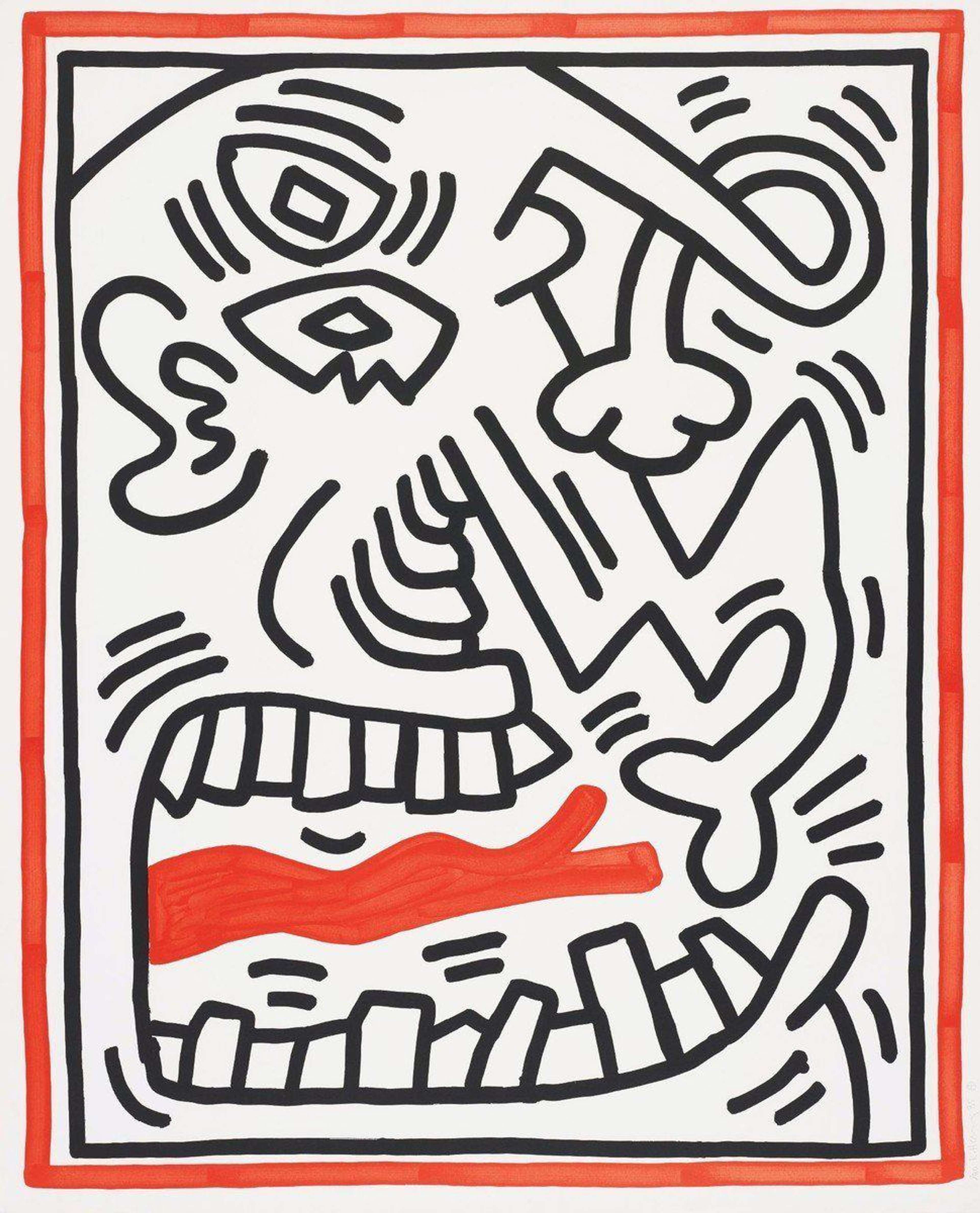 Three Lithographs 2 - Signed Print by Keith Haring 1985 - MyArtBroker