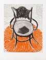 David Hockney: Chair With Book On Red Carpet - Signed Print