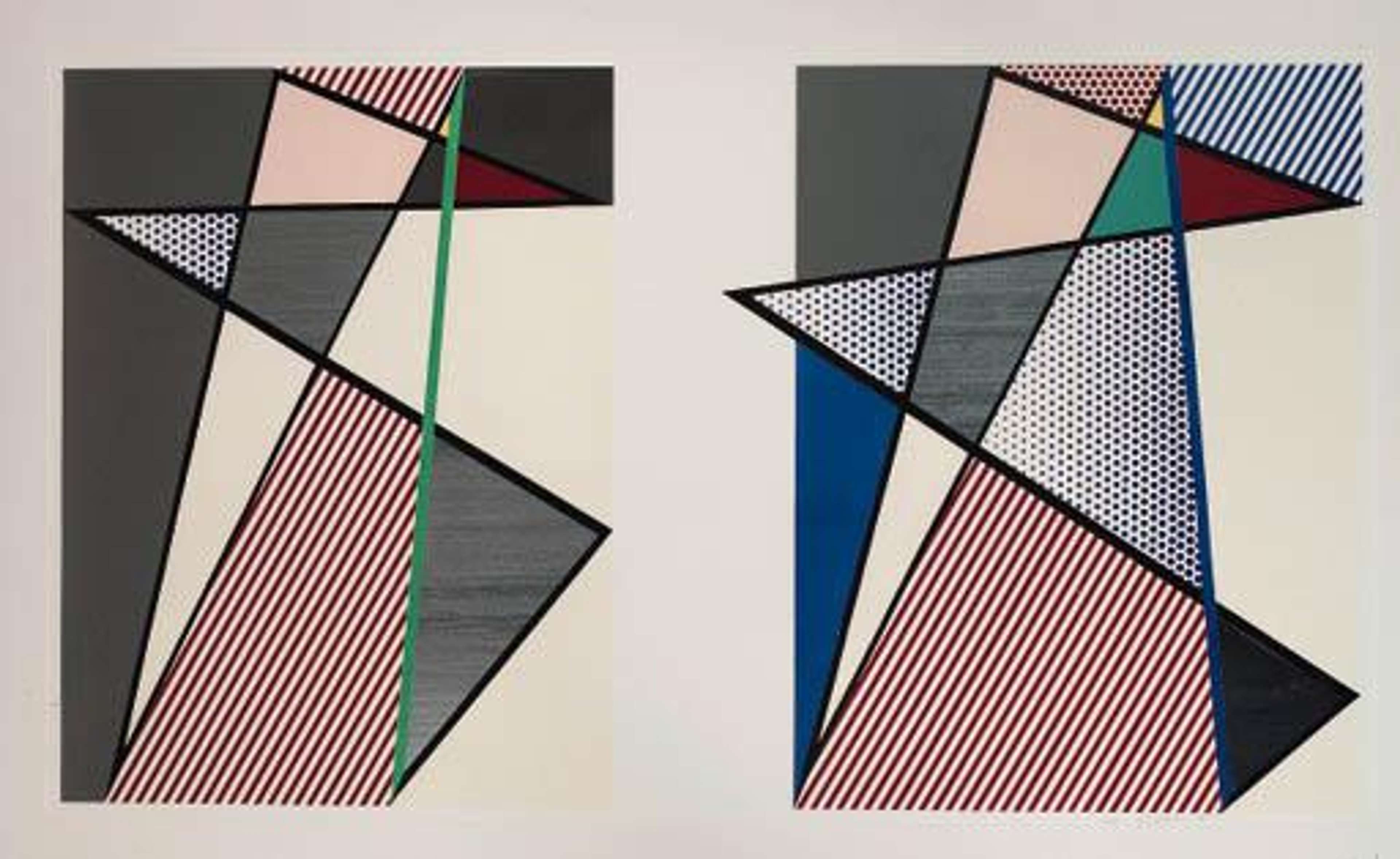 Imperfect Diptych (C. 225) - Signed Mixed Media by Roy Lichtenstein 1988 - MyArtBroker